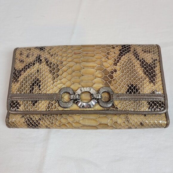 Brighton Python-Embossed Tri-Fold Wallet - Picture 2 of 10